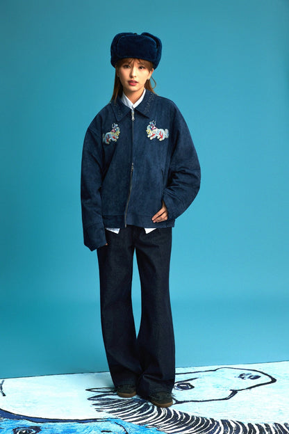 【Limited Edition】限定款 Kei - Leon Embroidery Micro Suede Jacket - Full House Denim & Workshop