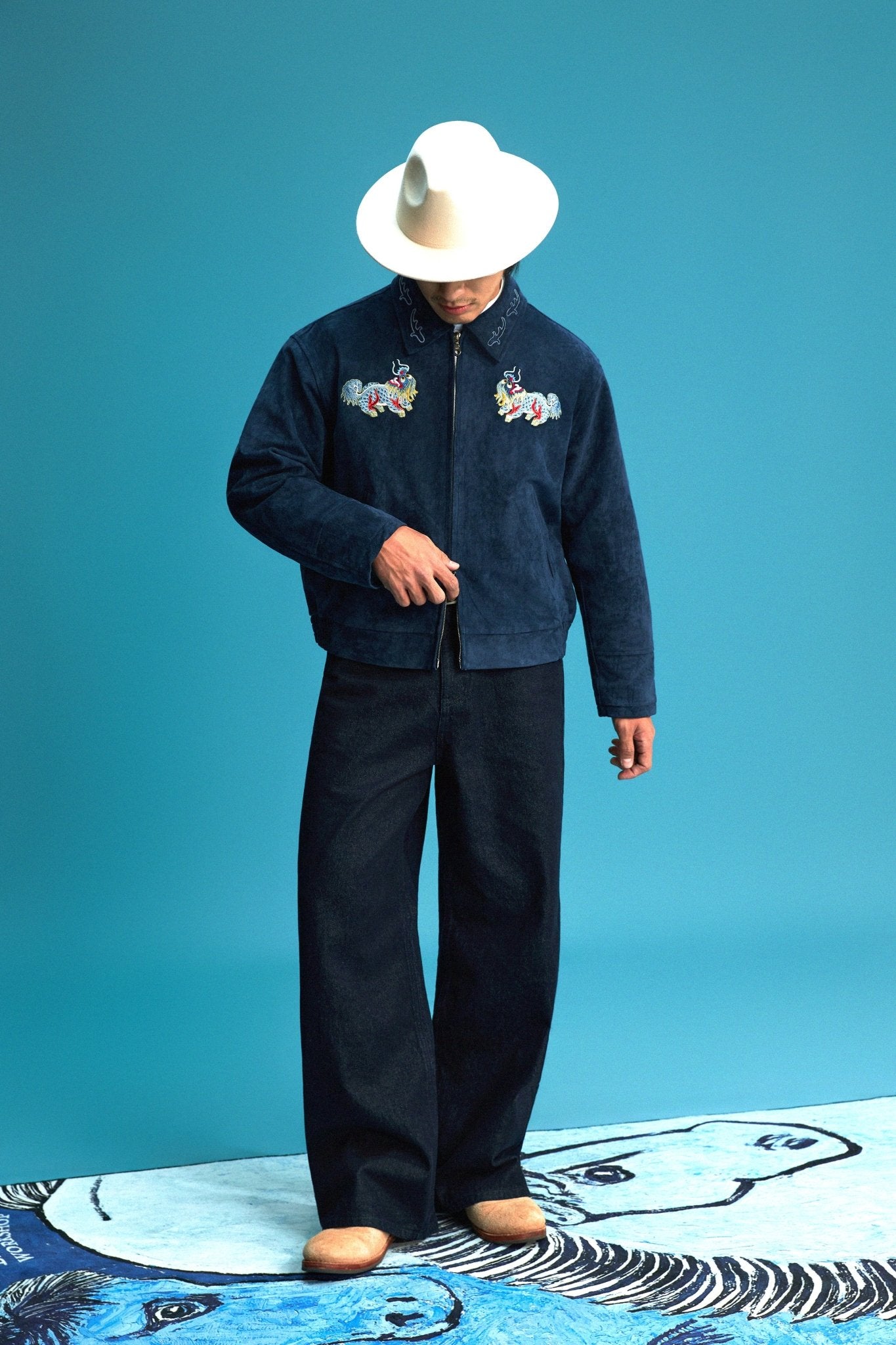 【Limited Edition】限定款 Kei - Leon Embroidery Micro Suede Jacket - Full House Denim & Workshop