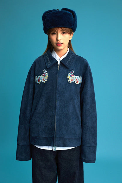 【Limited Edition】限定款 Kei - Leon Embroidery Micro Suede Jacket - Full House Denim & Workshop