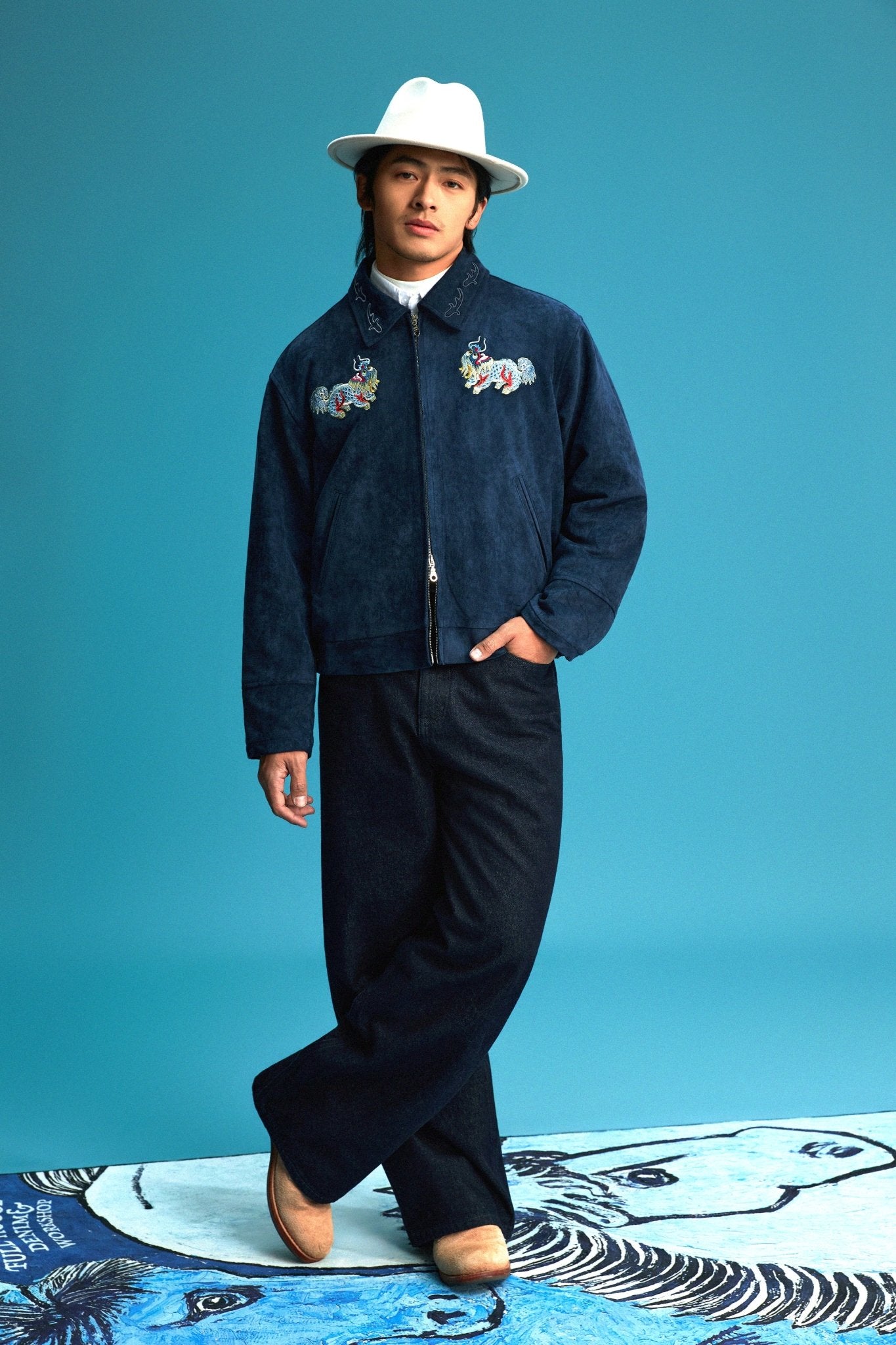 【Limited Edition】限定款 Kei - Leon Embroidery Micro Suede Jacket - Full House Denim & Workshop