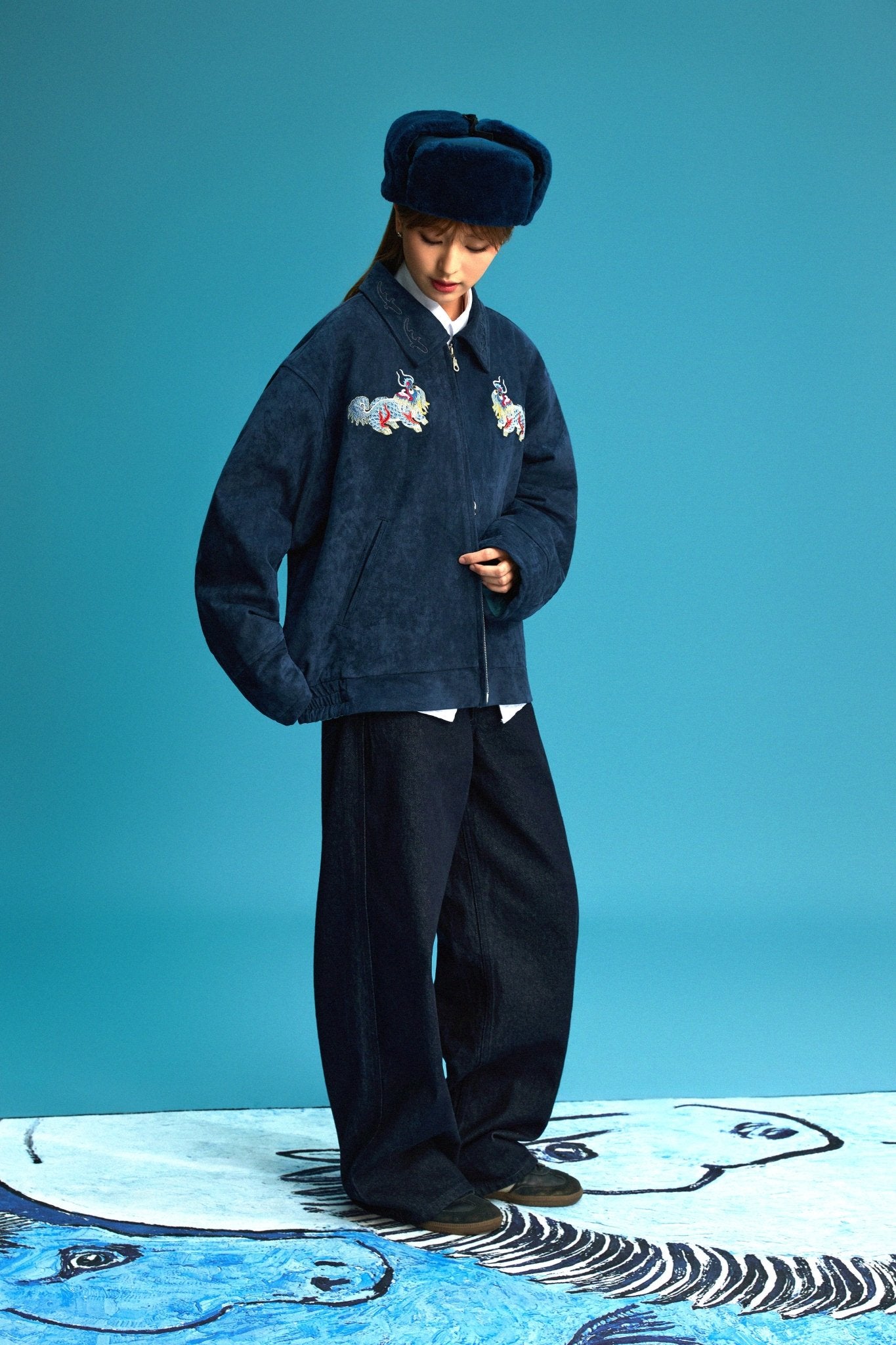 【Limited Edition】限定款 Kei - Leon Embroidery Micro Suede Jacket - Full House Denim & Workshop