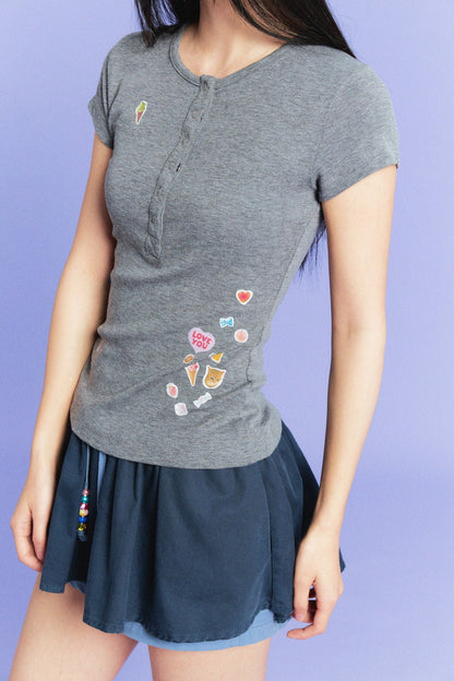 【Limited Edition】限定款 Sticker Enthusiasts Henley T-Shirt - Full House Denim & Workshop