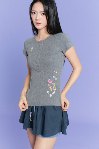 【Limited Edition】限定款 Sticker Enthusiasts Henley T-Shirt - Full House Denim & Workshop