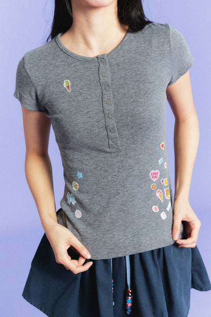 【Limited Edition】限定款 Sticker Enthusiasts Henley T-Shirt - Full House Denim & Workshop