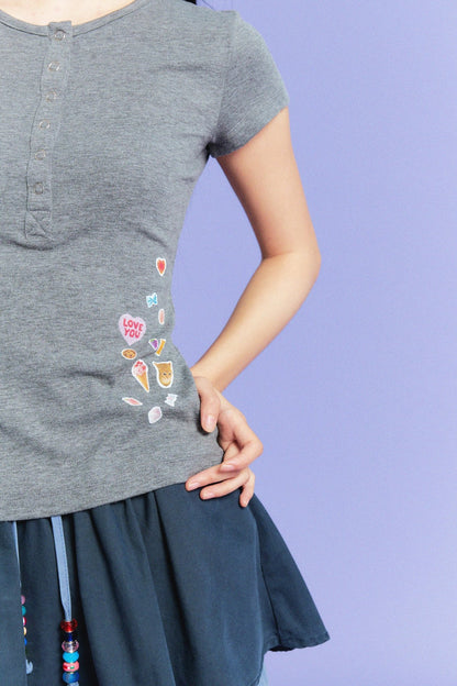 【Limited Edition】限定款 Sticker Enthusiasts Henley T-Shirt - Full House Denim & Workshop