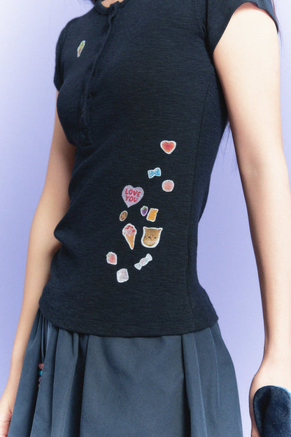【Limited Edition】限定款 Sticker Enthusiasts Henley T-Shirt - Full House Denim & Workshop
