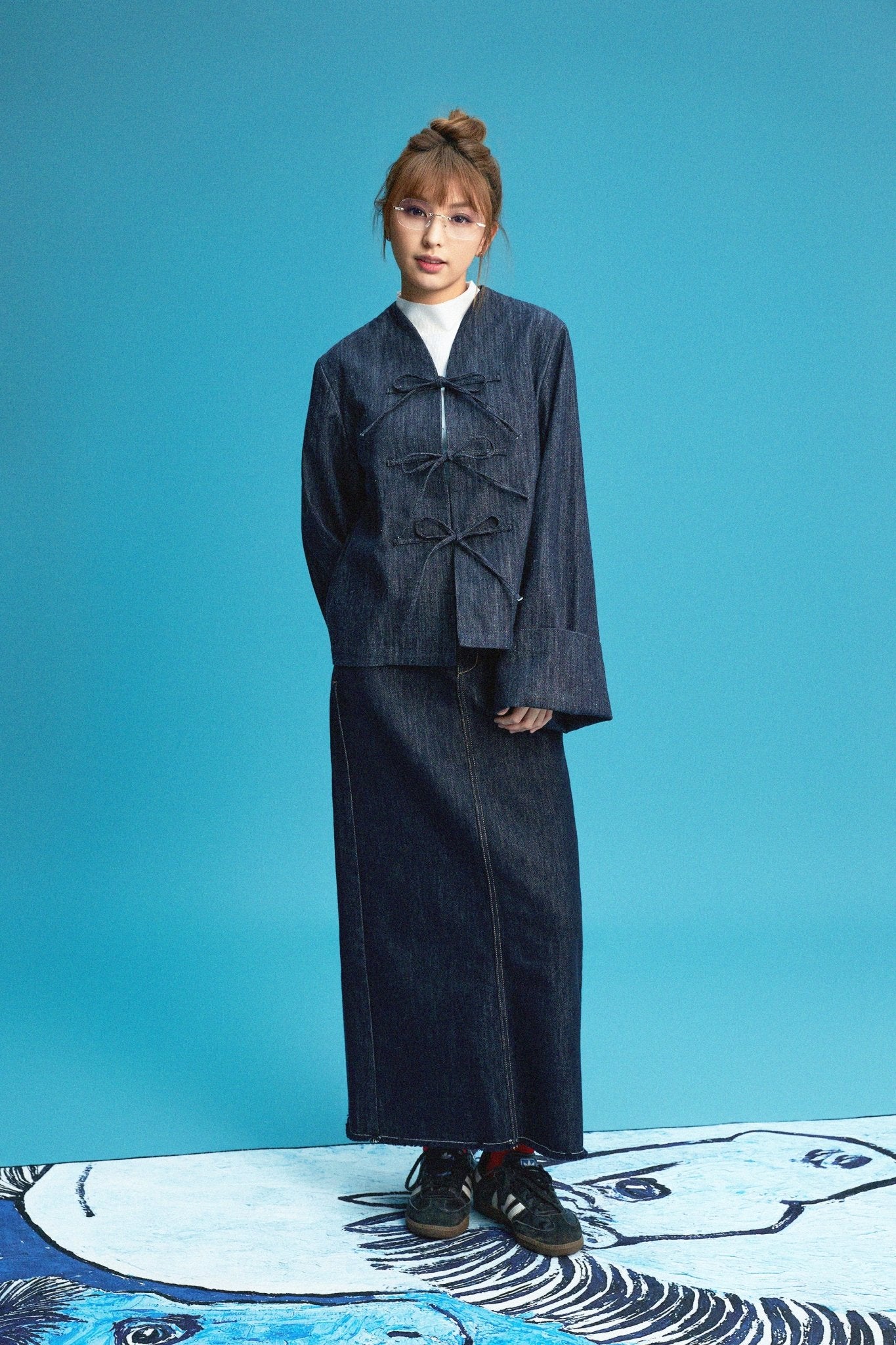 【NEW ARRIVAL】【黛藍蔥點】Aisumi Rainbow Yarn Knot - Knot Jacket - Full House Denim & Workshop