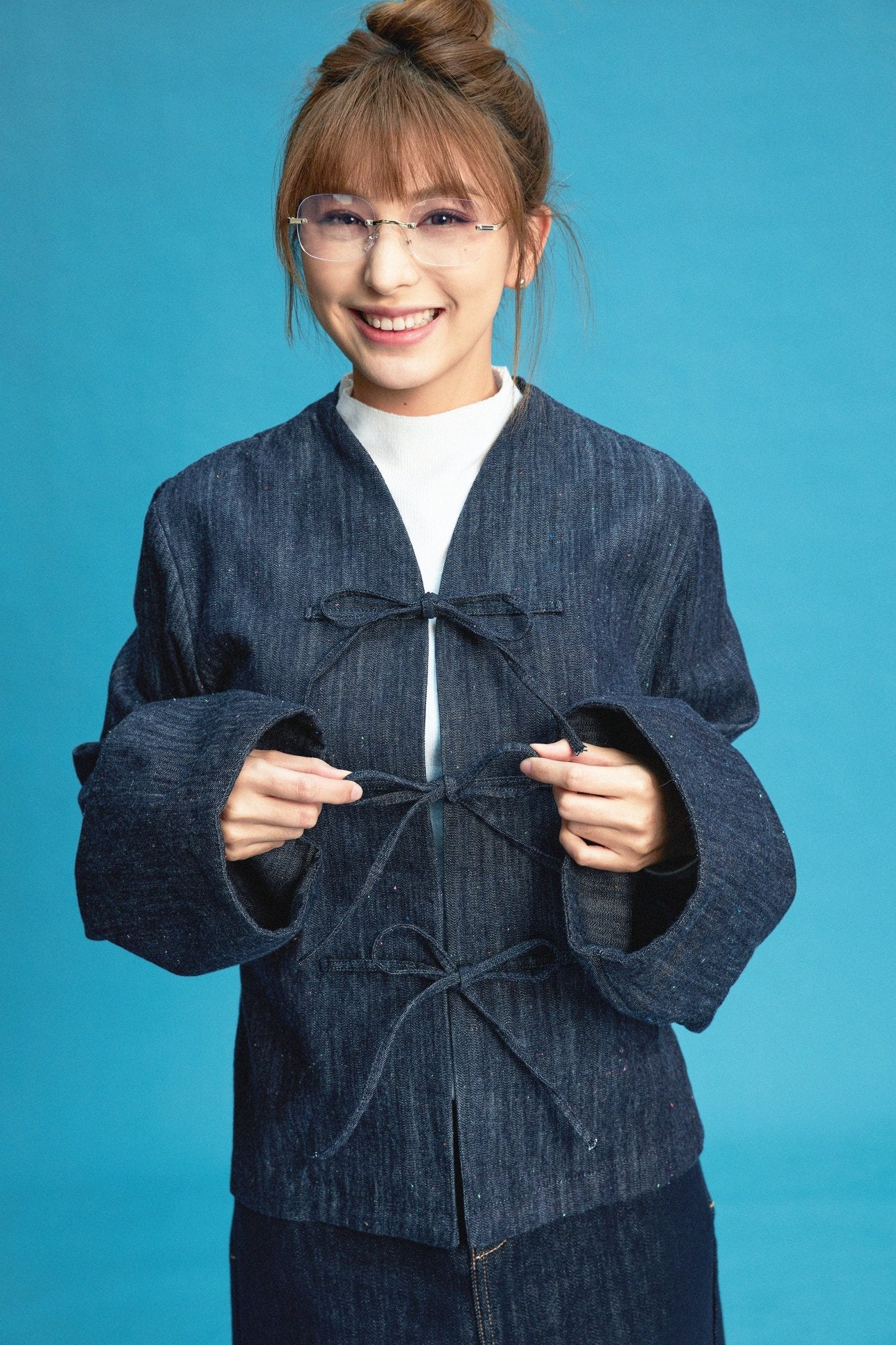 【NEW ARRIVAL】【黛藍蔥點】Aisumi Rainbow Yarn Knot - Knot Jacket - Full House Denim & Workshop