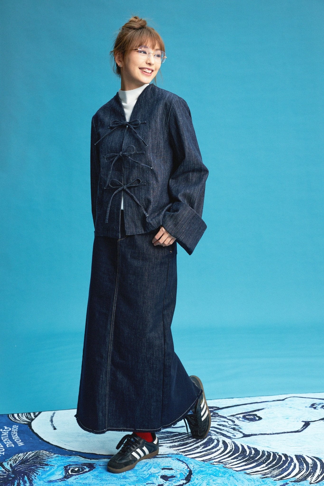 【NEW ARRIVAL】【黛藍蔥點】Aisumi Rainbow Yarn Knot - Knot Jacket - Full House Denim & Workshop