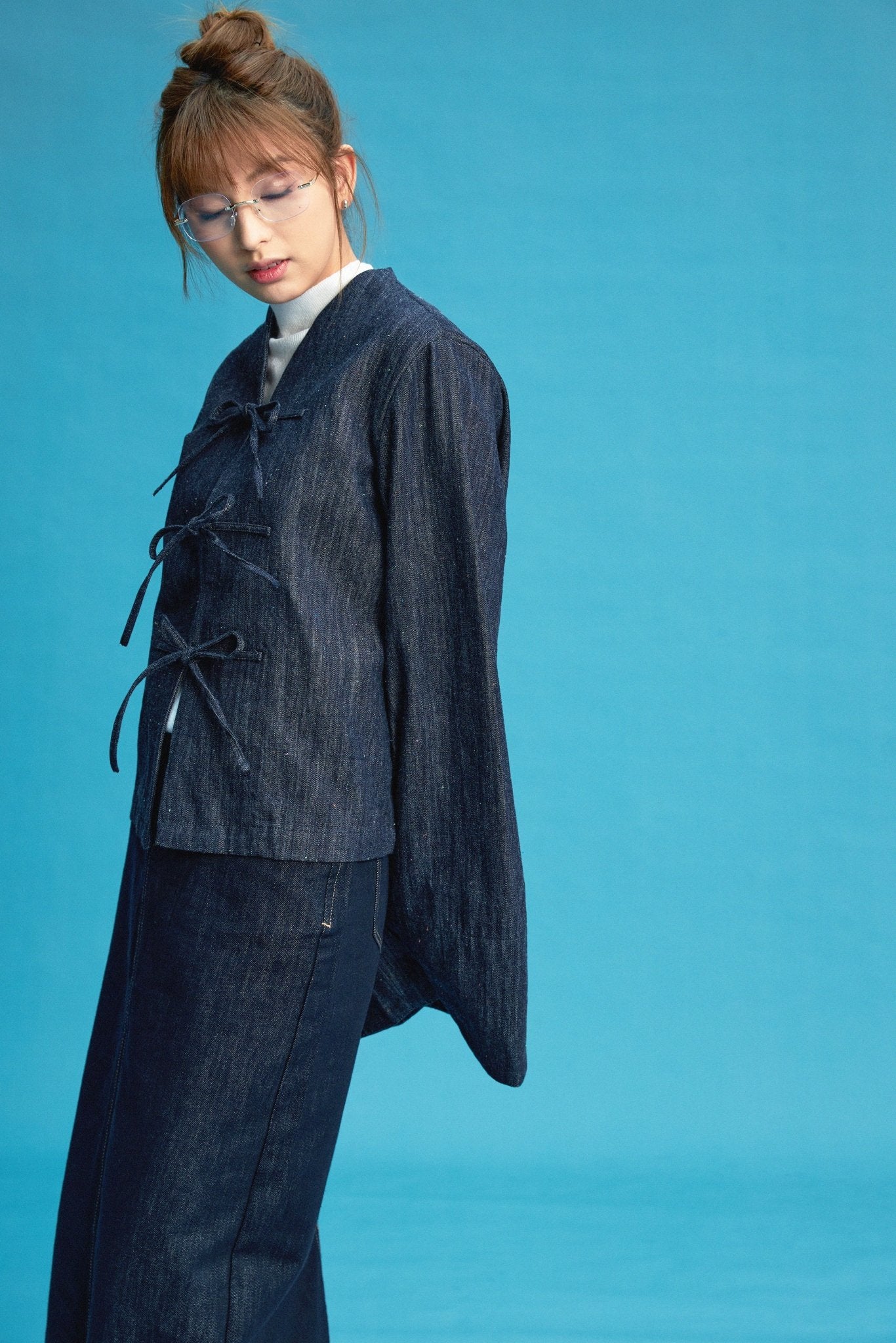 【NEW ARRIVAL】【黛藍蔥點】Aisumi Rainbow Yarn Knot - Knot Jacket - Full House Denim & Workshop