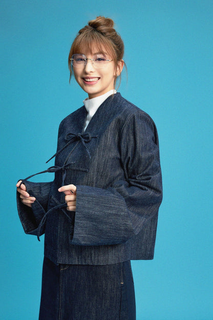 【NEW ARRIVAL】【黛藍蔥點】Aisumi Rainbow Yarn Knot - Knot Jacket - Full House Denim & Workshop