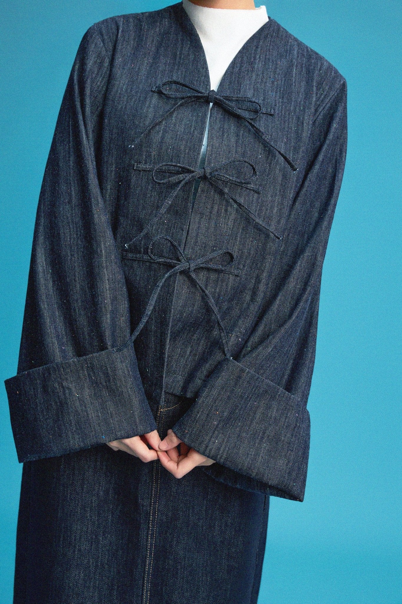 【NEW ARRIVAL】【黛藍蔥點】Aisumi Rainbow Yarn Knot - Knot Jacket - Full House Denim & Workshop