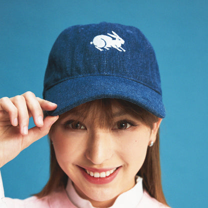 【Once Washed】Rabbit Embroidery Denim Cap - Full House Denim & Workshop