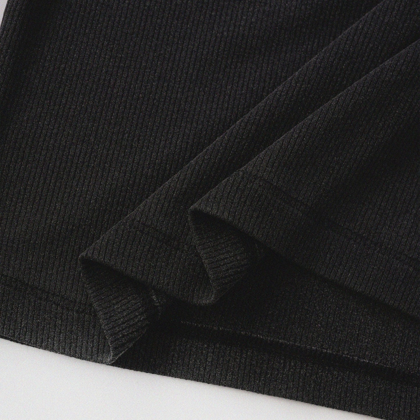 [Shoulder Ver.] Cat‘s Pose Ribbed Raglan T-shirt（Black） - Full House Denim & Workshop