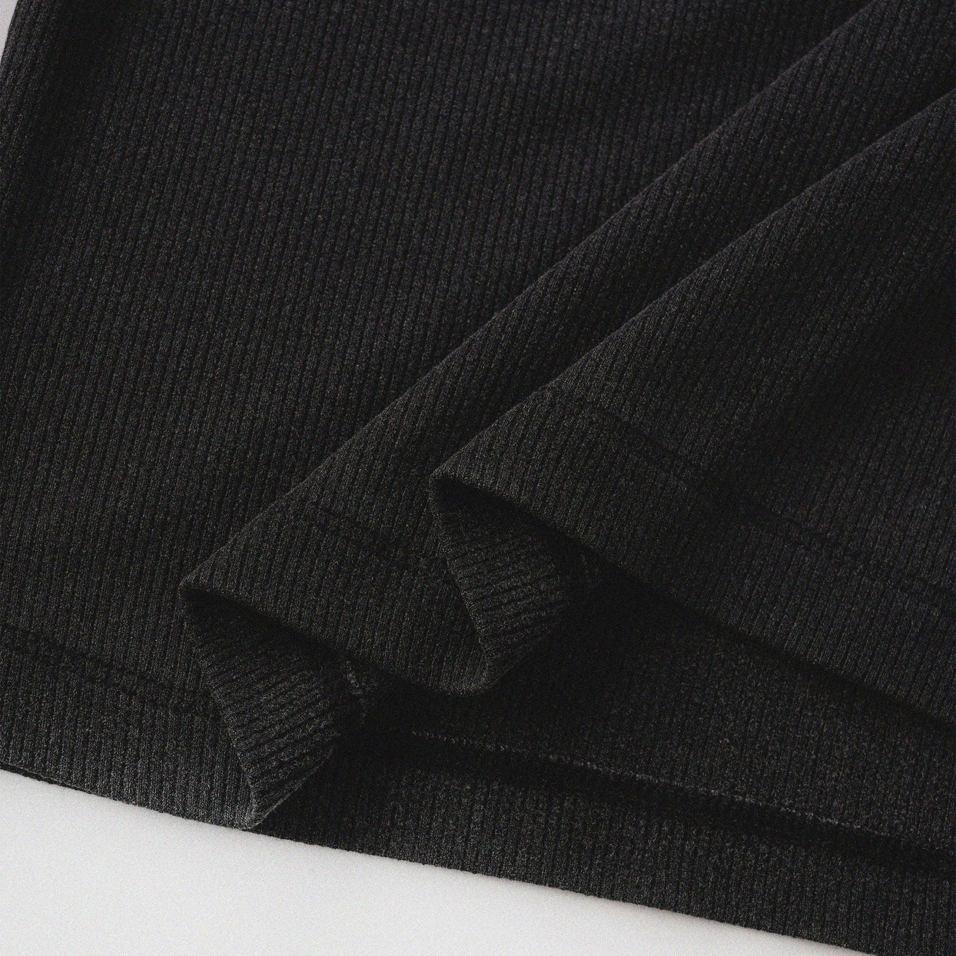 [Shoulder Ver.] Cat‘s Pose Ribbed Raglan T-shirt（Black） - Full House Denim & Workshop