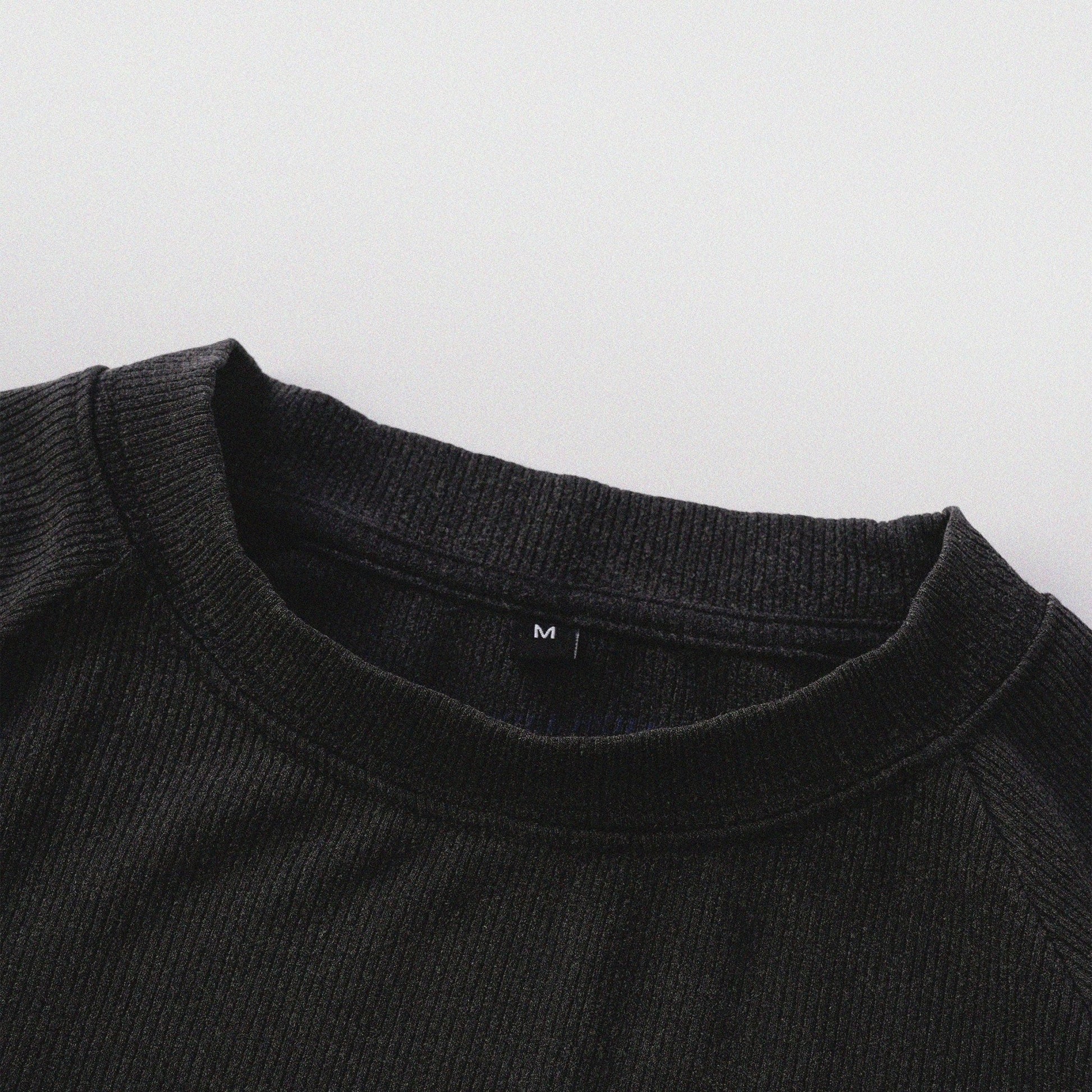 [Shoulder Ver.] Cat‘s Pose Ribbed Raglan T-shirt（Black） - Full House Denim & Workshop