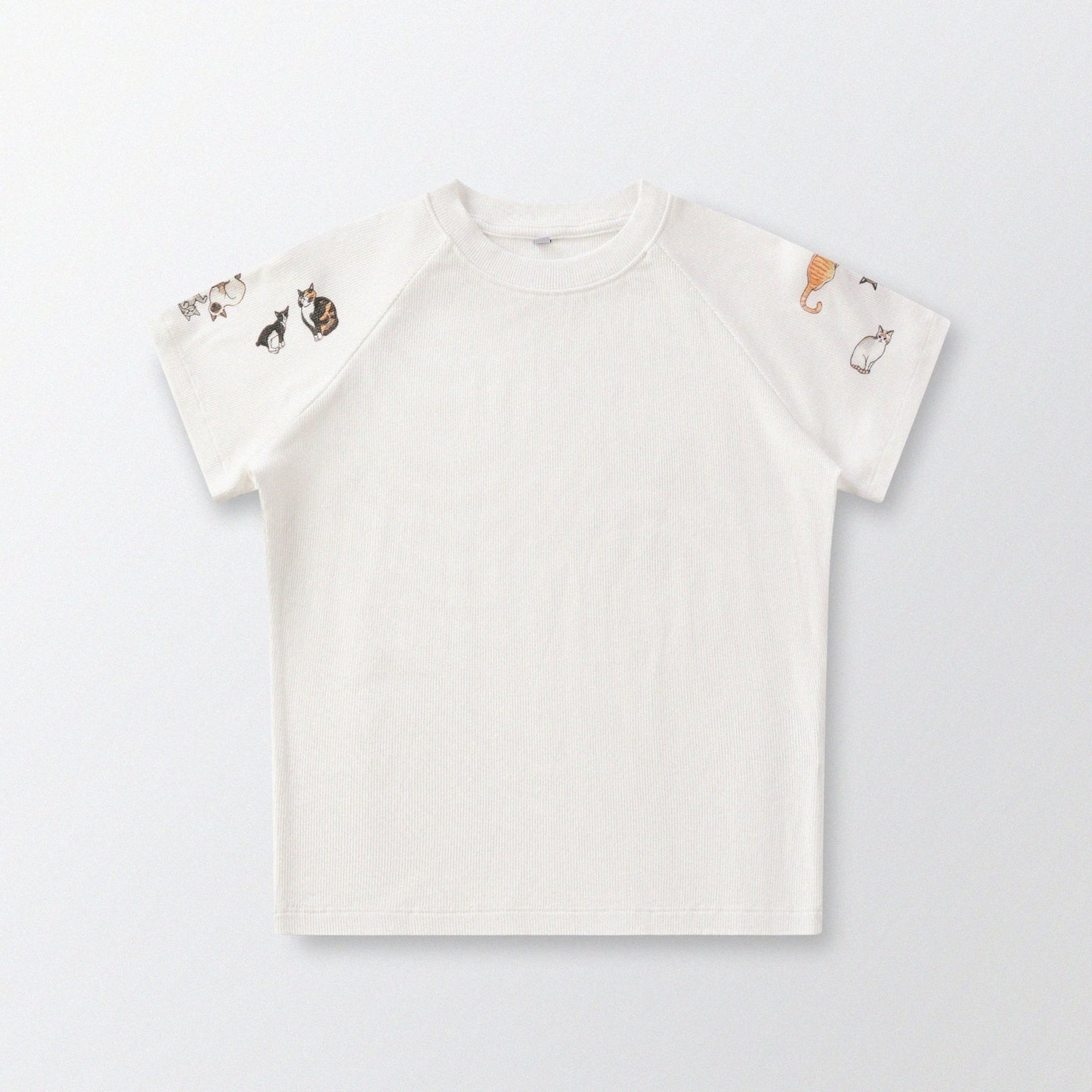 [Shoulder Ver.] Cat‘s Pose Ribbed Raglan T-shirt（Off White） - Full House Denim & Workshop