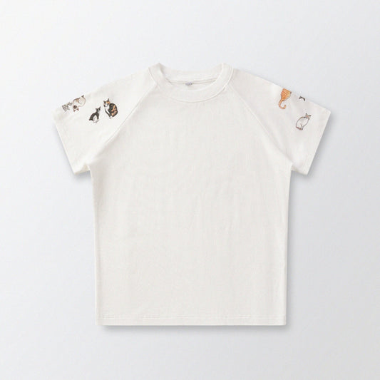 [Shoulder Ver.] Cat‘s Pose Ribbed Raglan T-shirt（Off White） - Full House Denim & Workshop