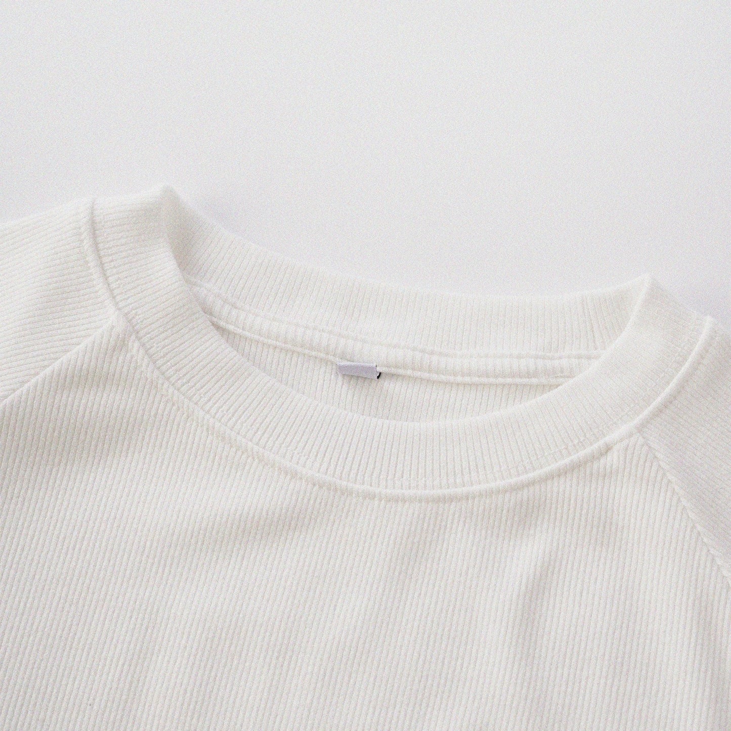 [Shoulder Ver.] Cat‘s Pose Ribbed Raglan T-shirt（Off White） - Full House Denim & Workshop