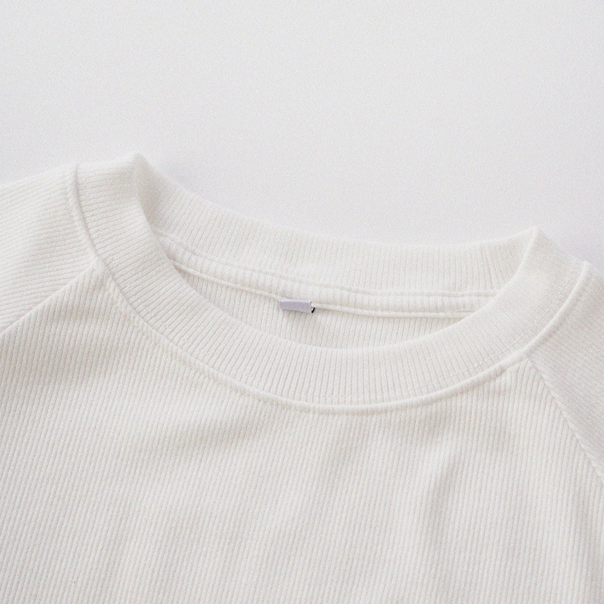 [Shoulder Ver.] Cat‘s Pose Ribbed Raglan T-shirt（Off White） - Full House Denim & Workshop
