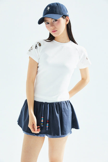 [Shoulder Ver.] Cat‘s Pose Ribbed Raglan T-shirt（Off White） - Full House Denim & Workshop