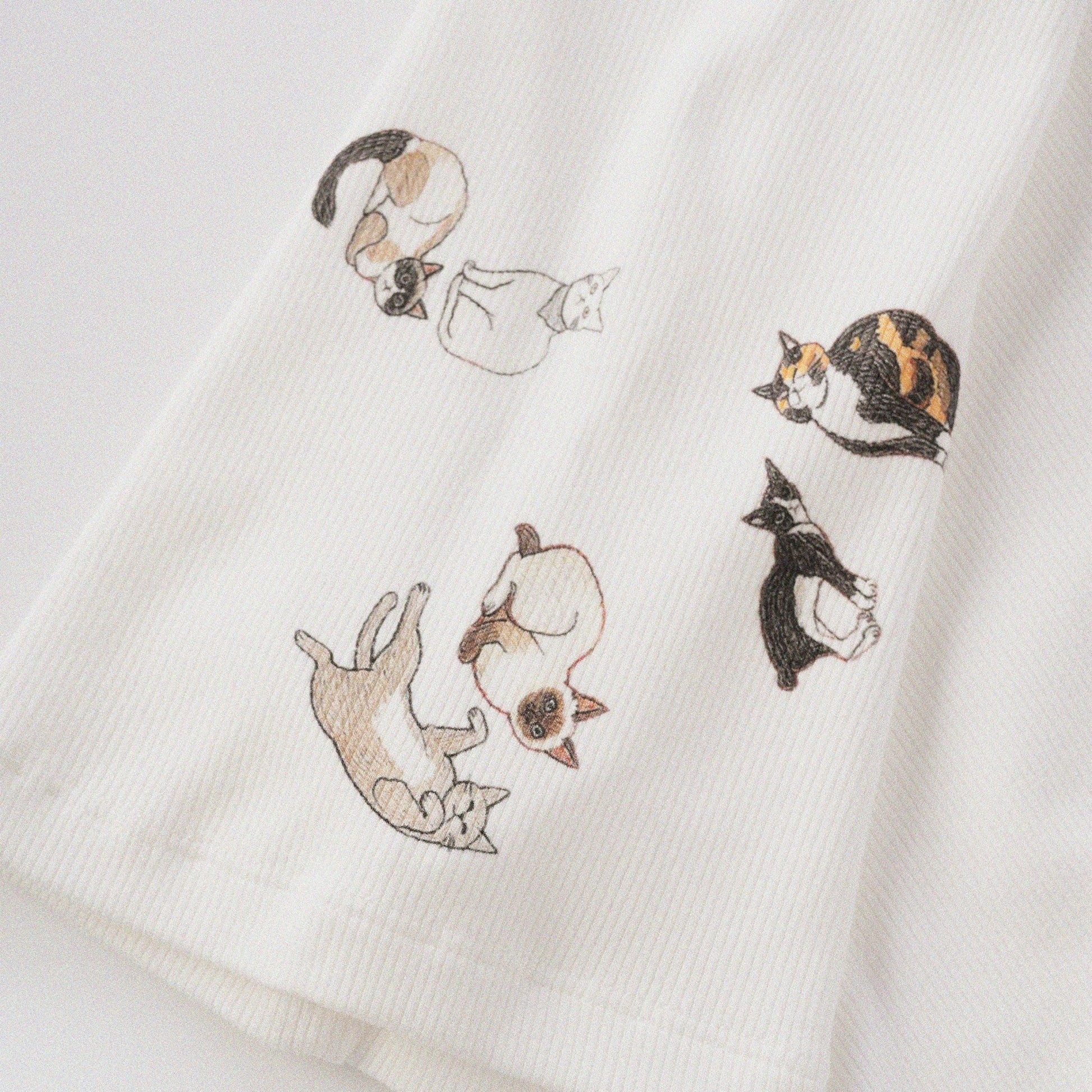 [Shoulder Ver.] Cat‘s Pose Ribbed Raglan T-shirt（Off White） - Full House Denim & Workshop
