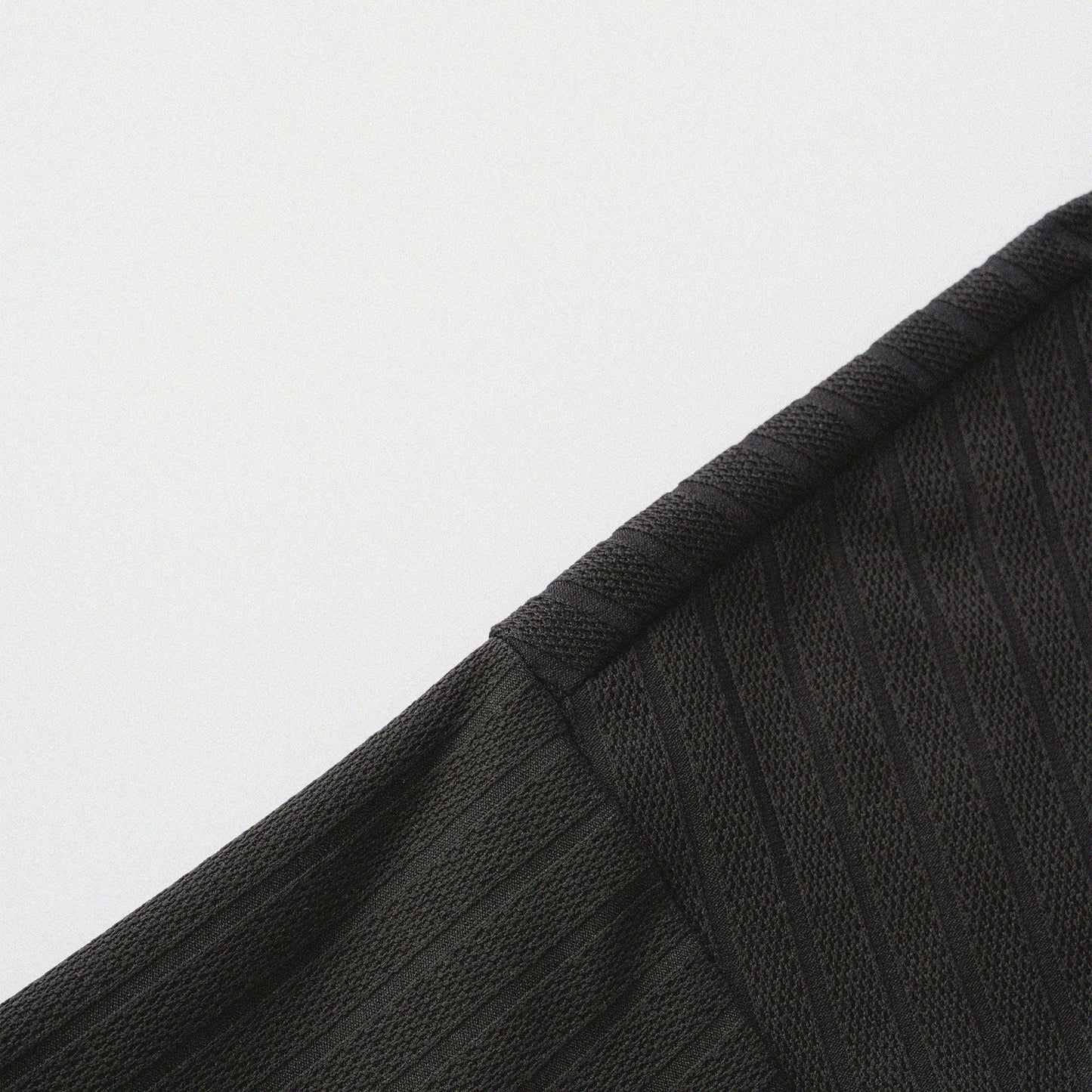 瓦通棉亨利領T-Shirt（純黑）Corrugated Cotton Henley T-Shirt（Black） - Full House Denim & Workshop