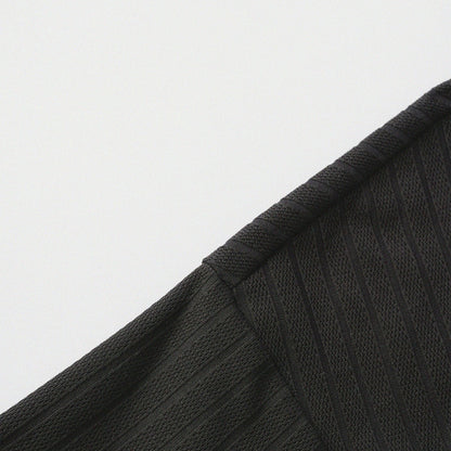 瓦通棉亨利領T-Shirt（純黑）Corrugated Cotton Henley T-Shirt（Black） - Full House Denim & Workshop