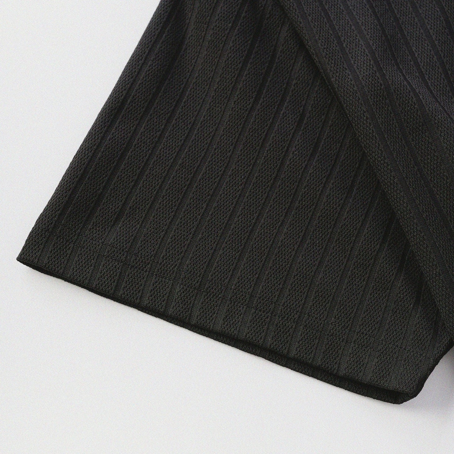 瓦通棉亨利領T-Shirt（純黑）Corrugated Cotton Henley T-Shirt（Black） - Full House Denim & Workshop