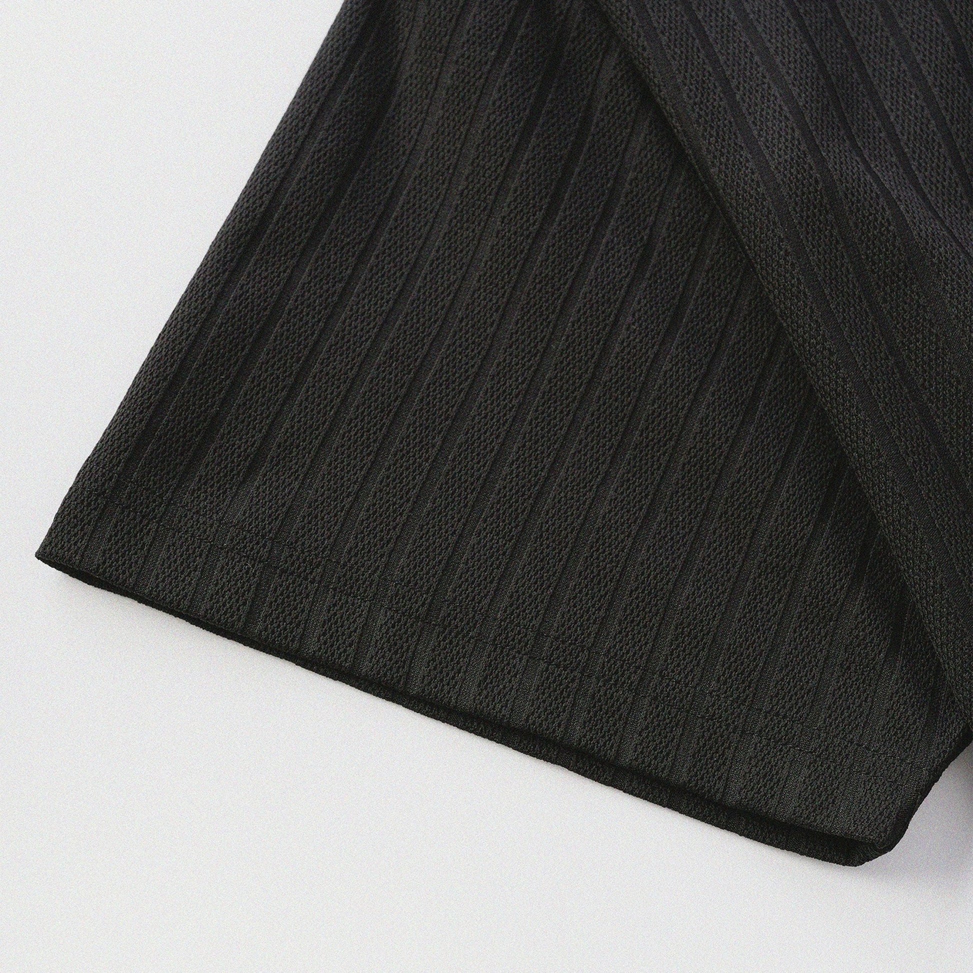 瓦通棉亨利領T-Shirt（純黑）Corrugated Cotton Henley T-Shirt（Black） - Full House Denim & Workshop