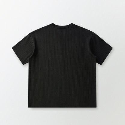 瓦通棉亨利領T-Shirt（純黑）Corrugated Cotton Henley T-Shirt（Black） - Full House Denim & Workshop