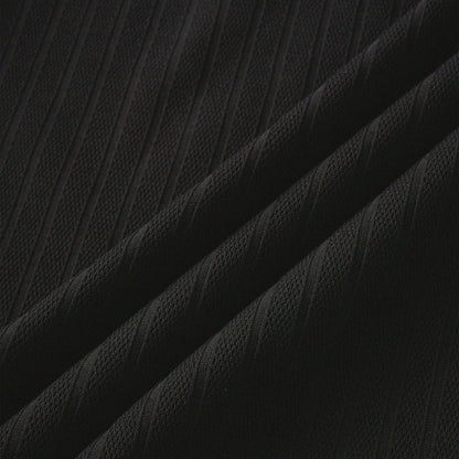 瓦通棉亨利領T-Shirt（純黑）Corrugated Cotton Henley T-Shirt（Black） - Full House Denim & Workshop