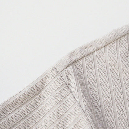 瓦通棉亨利領T-Shirt（象牙白）Corrugated Cotton Henley T-Shirt（Ivory） - Full House Denim & Workshop