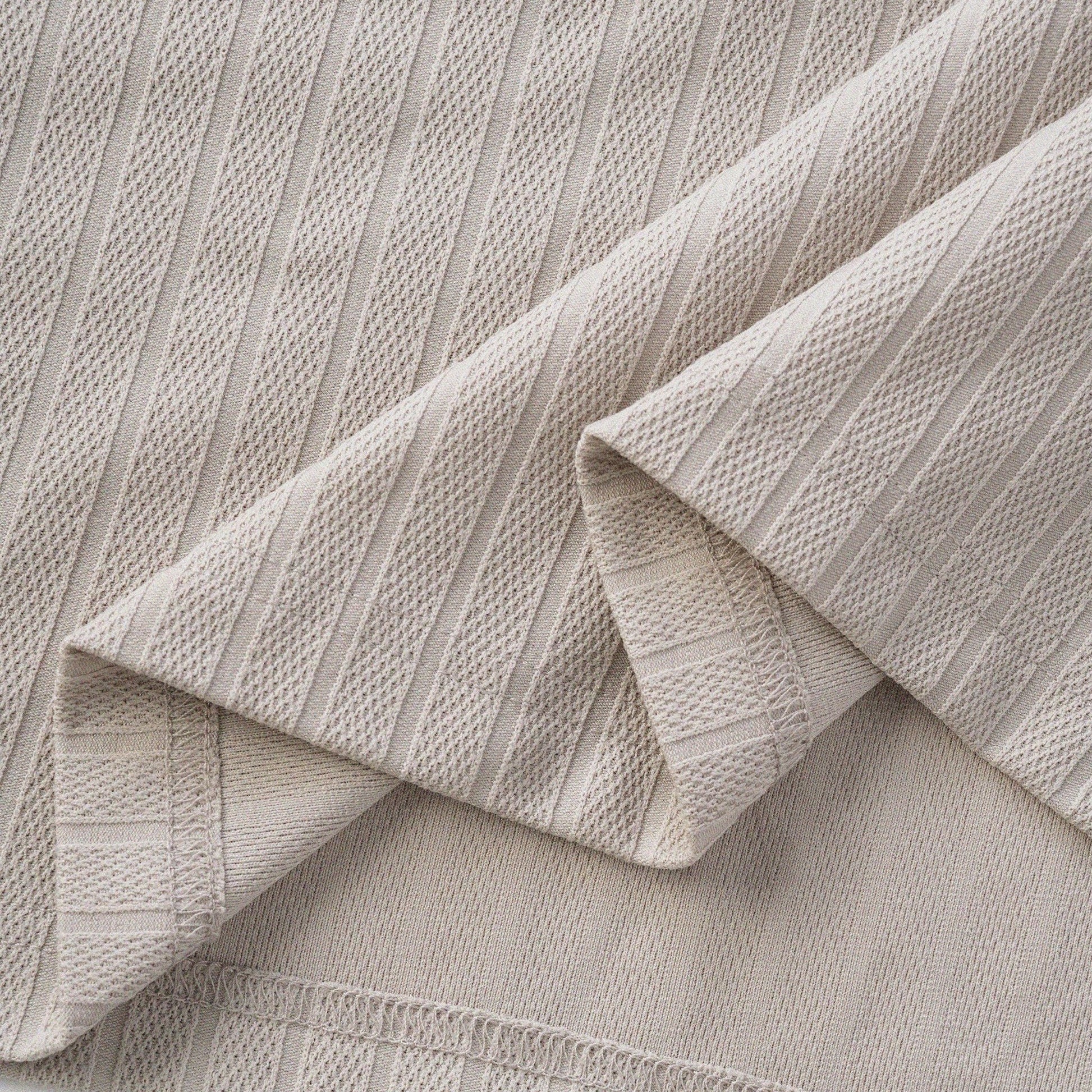 瓦通棉亨利領T-Shirt（象牙白）Corrugated Cotton Henley T-Shirt（Ivory） - Full House Denim & Workshop