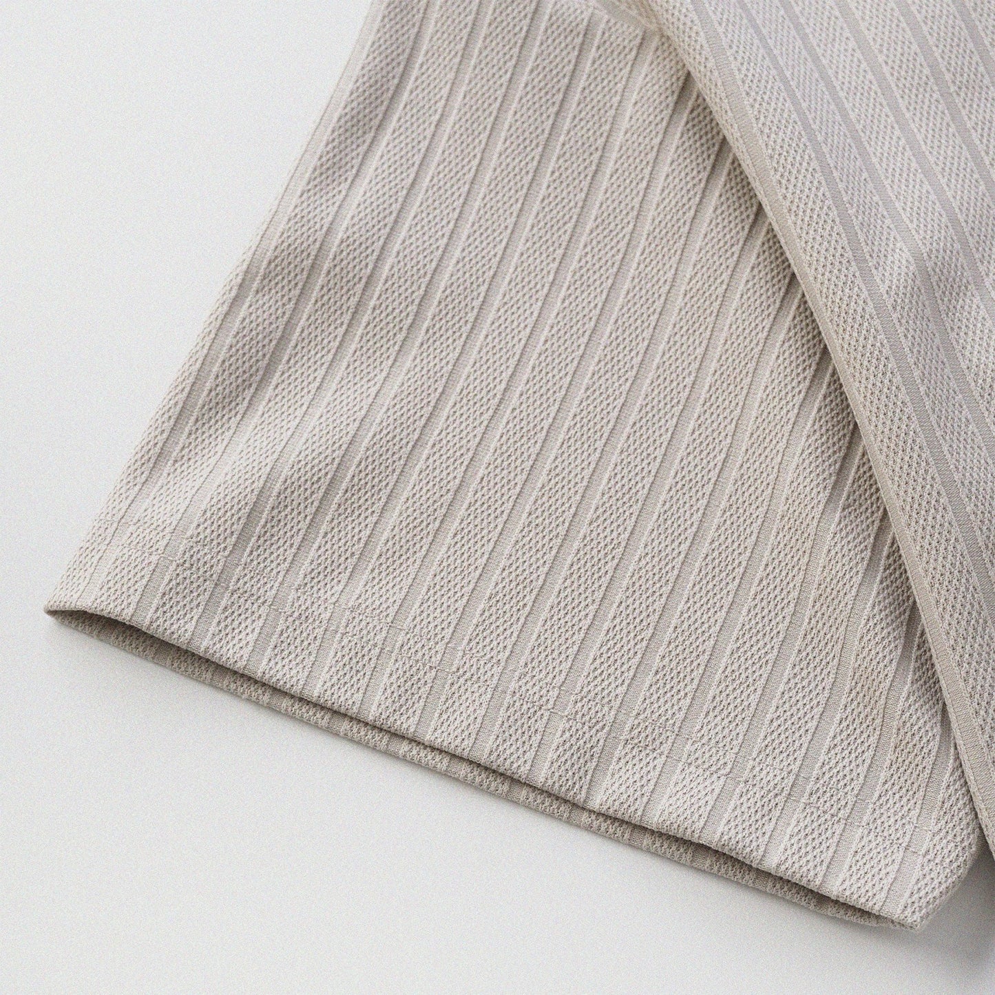 瓦通棉亨利領T-Shirt（象牙白）Corrugated Cotton Henley T-Shirt（Ivory） - Full House Denim & Workshop
