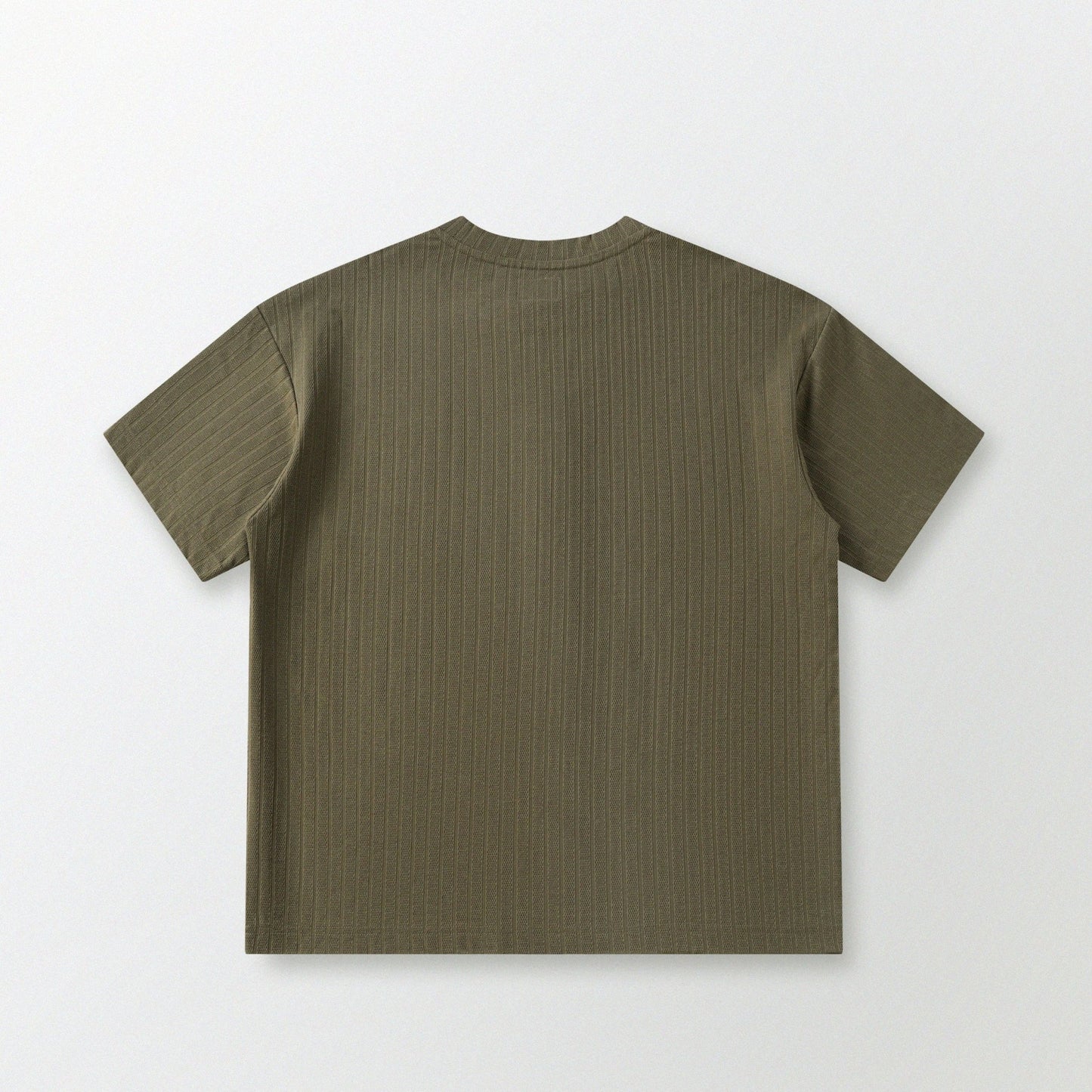 瓦通棉亨利領T-Shirt（橄欖綠）Corrugated Cotton Henley T-Shirt（Olive） - Full House Denim & Workshop
