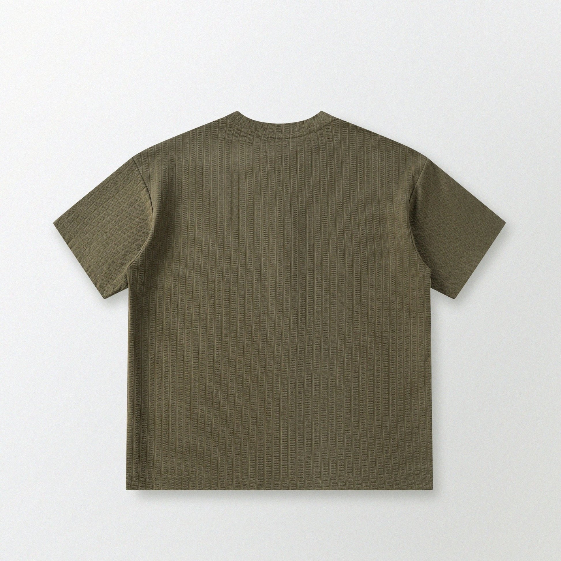 瓦通棉亨利領T-Shirt（橄欖綠）Corrugated Cotton Henley T-Shirt（Olive） - Full House Denim & Workshop