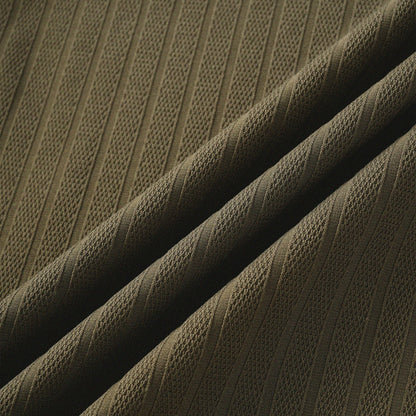 瓦通棉亨利領T-Shirt（橄欖綠）Corrugated Cotton Henley T-Shirt（Olive） - Full House Denim & Workshop
