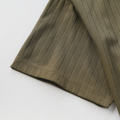 瓦通棉亨利領T-Shirt（橄欖綠）Corrugated Cotton Henley T-Shirt（Olive） - Full House Denim & Workshop