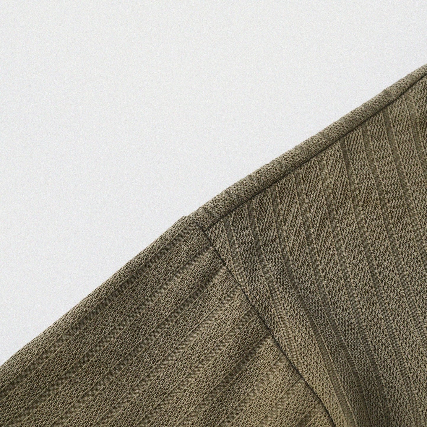 瓦通棉亨利領T-Shirt（橄欖綠）Corrugated Cotton Henley T-Shirt（Olive） - Full House Denim & Workshop