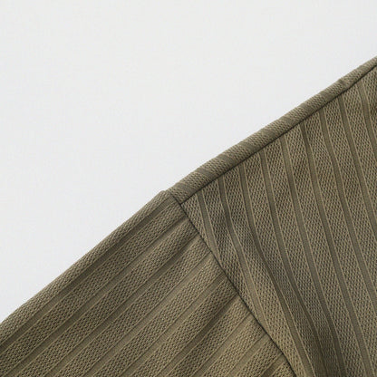 瓦通棉亨利領T-Shirt（橄欖綠）Corrugated Cotton Henley T-Shirt（Olive） - Full House Denim & Workshop