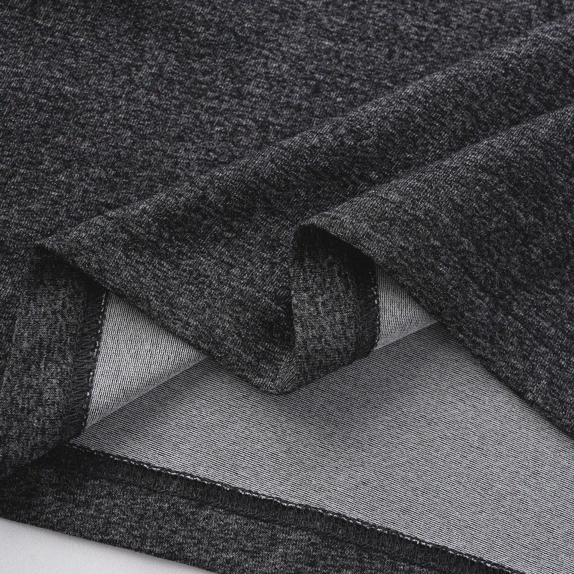 胡椒鹽冷感亨利領T-Shirt（黑色）Salt & Pepper Cooling Henley T-Shirt（Black） - Full House Denim & Workshop