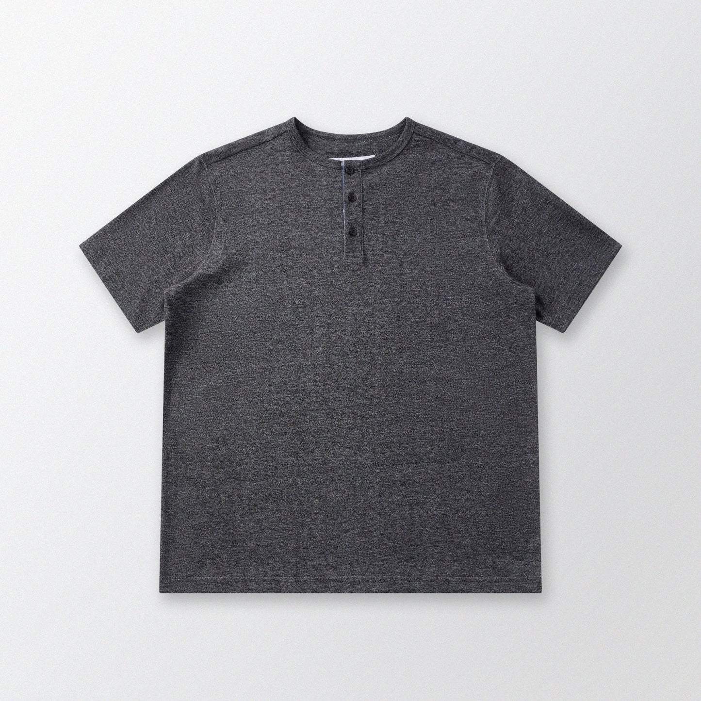 胡椒鹽冷感亨利領T-Shirt（黑色）Salt & Pepper Cooling Henley T-Shirt（Black） - Full House Denim & Workshop