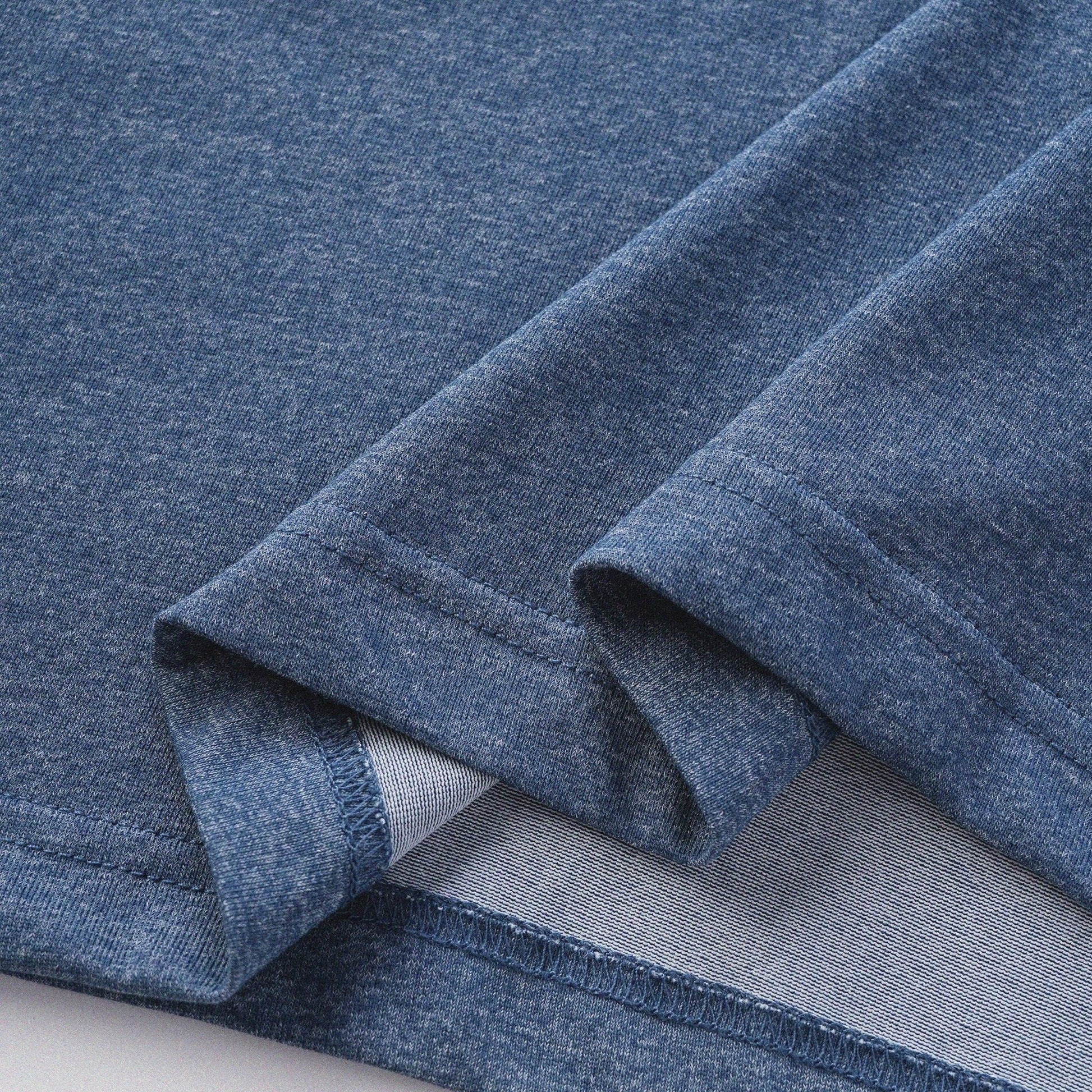 胡椒鹽冷感亨利領T-Shirt（藍色）Salt & Pepper Cooling Henley T-Shirt（Blue） - Full House Denim & Workshop