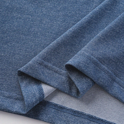 胡椒鹽冷感亨利領T-Shirt（藍色）Salt & Pepper Cooling Henley T-Shirt（Blue） - Full House Denim & Workshop
