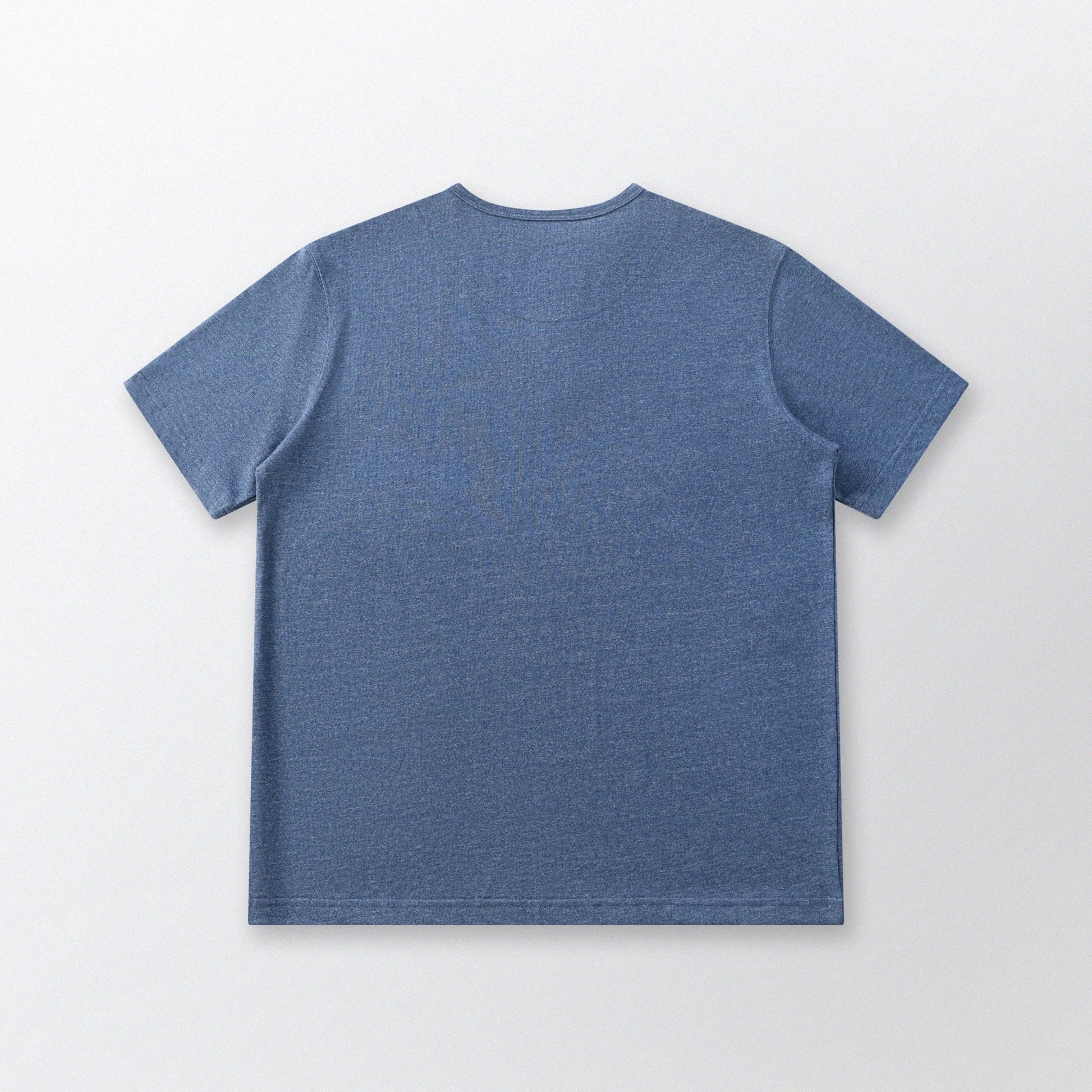 胡椒鹽冷感亨利領T-Shirt（藍色）Salt & Pepper Cooling Henley T-Shirt（Blue） - Full House Denim & Workshop