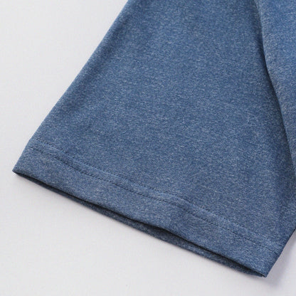 胡椒鹽冷感亨利領T-Shirt（藍色）Salt & Pepper Cooling Henley T-Shirt（Blue） - Full House Denim & Workshop