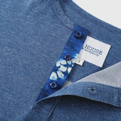 胡椒鹽冷感亨利領T-Shirt（藍色）Salt & Pepper Cooling Henley T-Shirt（Blue） - Full House Denim & Workshop