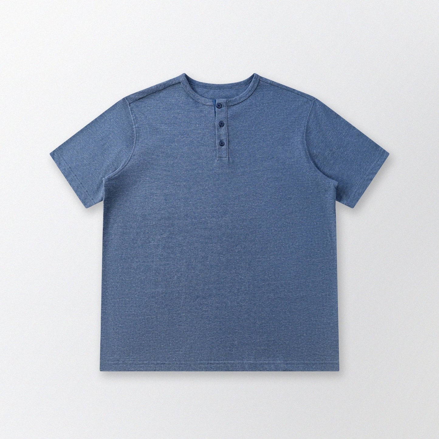 胡椒鹽冷感亨利領T-Shirt（藍色）Salt & Pepper Cooling Henley T-Shirt（Blue） - Full House Denim & Workshop