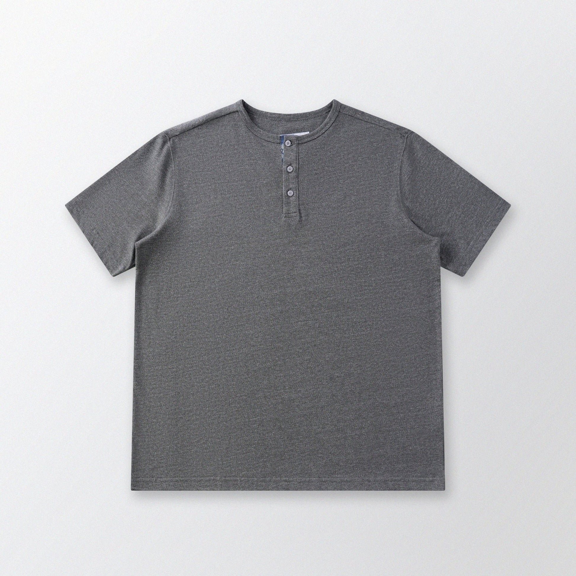 胡椒鹽冷感亨利領T-Shirt（灰色）Salt & Pepper Cooling Henley T-Shirt（Grey） - Full House Denim & Workshop